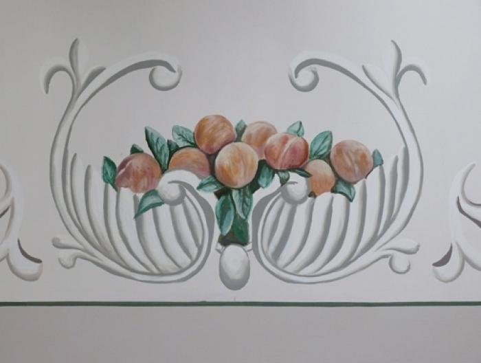Dining Room, east wall, peach bowl.