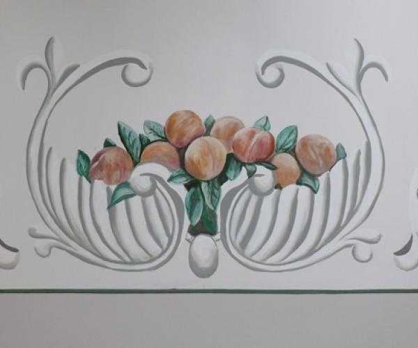 Dining Room, east wall, peach bowl.